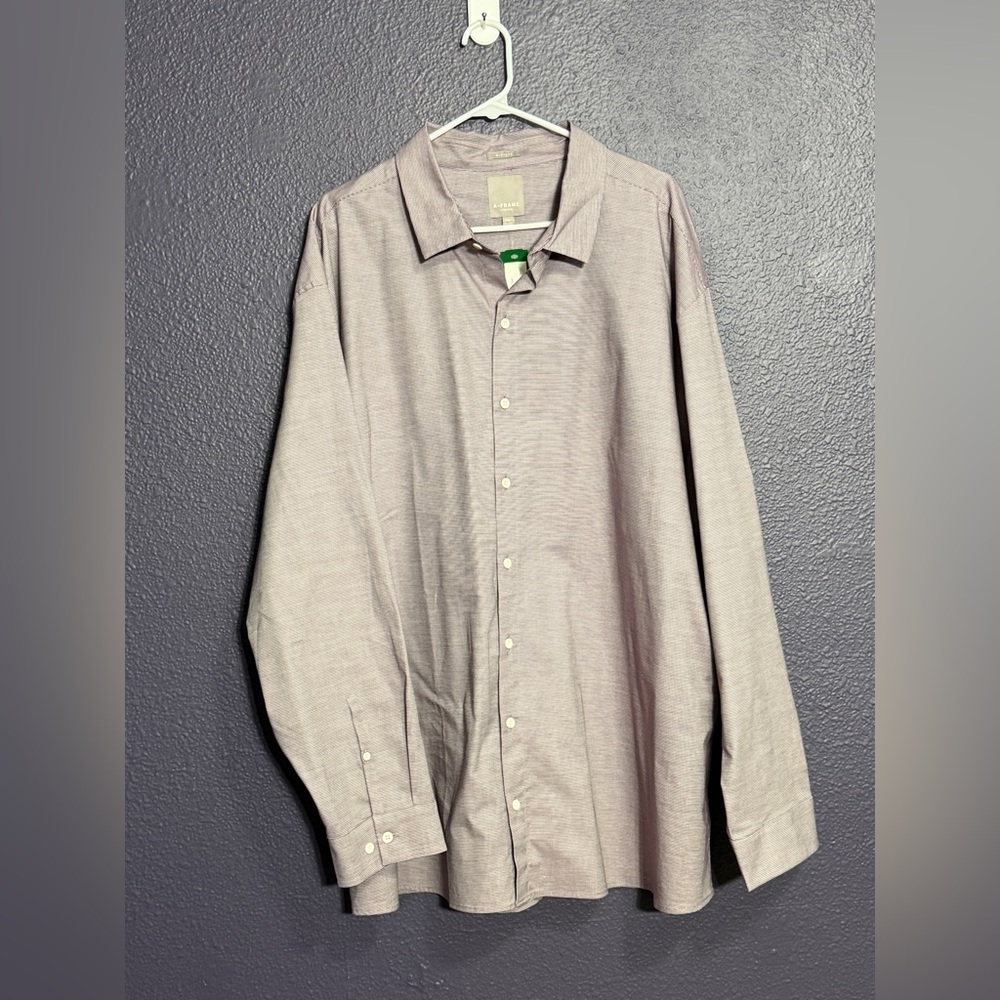 A Frame NWT Men’s Collared Button Down Purple Striped